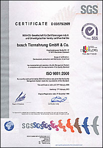 ISO9001：2000取得証明書